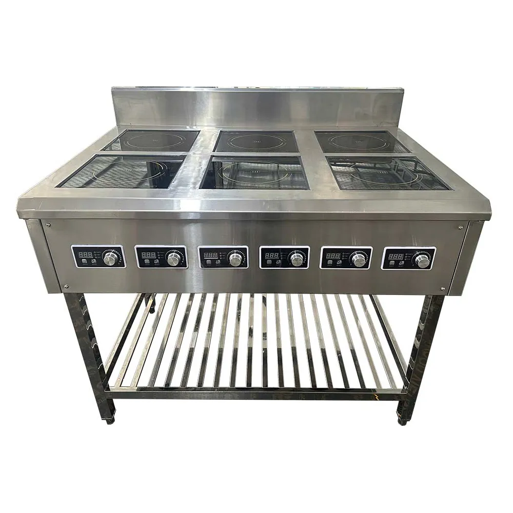 Bếp từ công nghiệp 6 vùng nấu 2 Bếp từ công nghiệp 6 vùng nấu 1