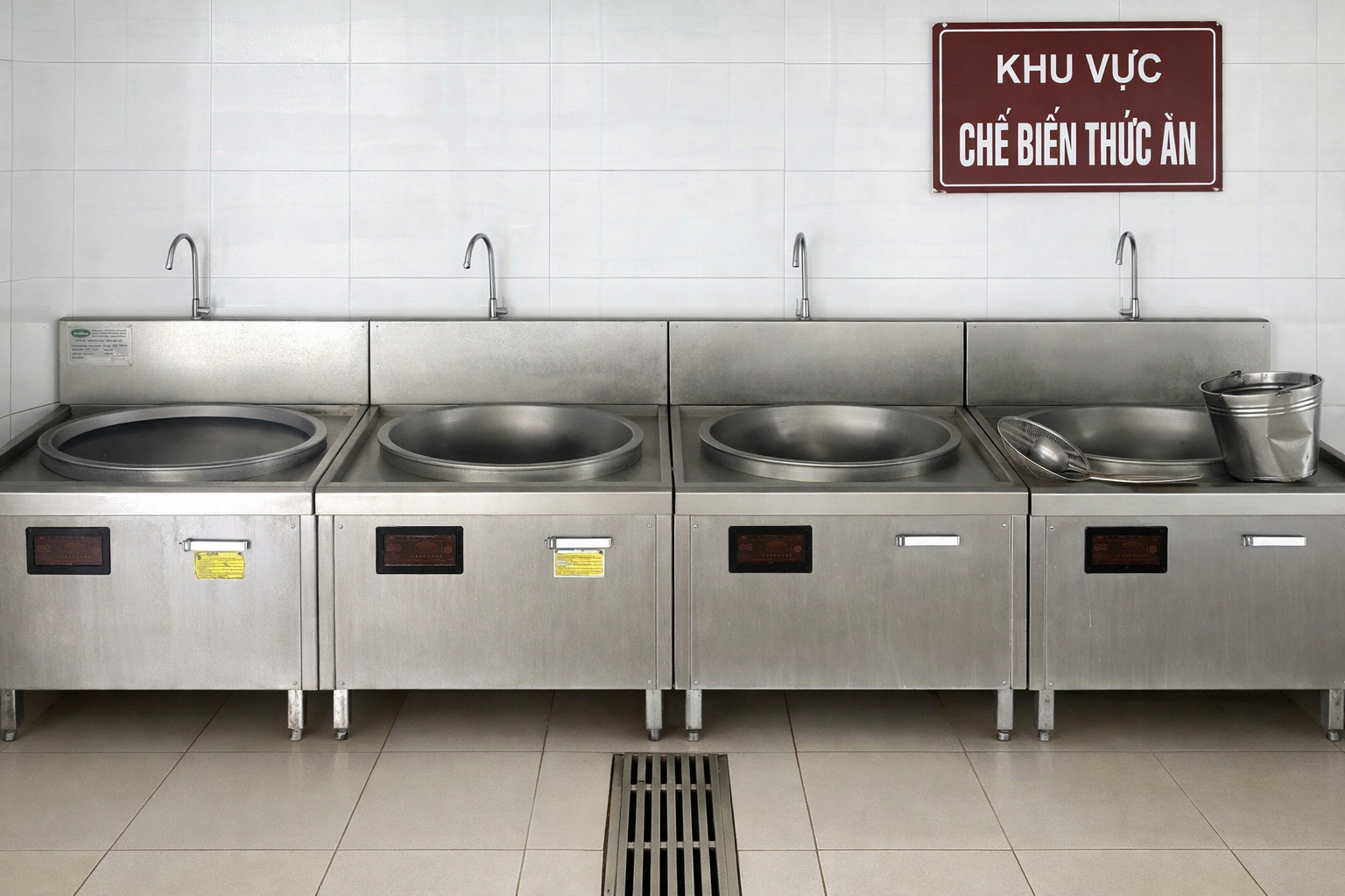 Bếp từ công nghiệp Việt Hàn lắp đặt tại Công ty Suất Ăn Công Nghiệp An Nguyên Đại Phát năm 2026