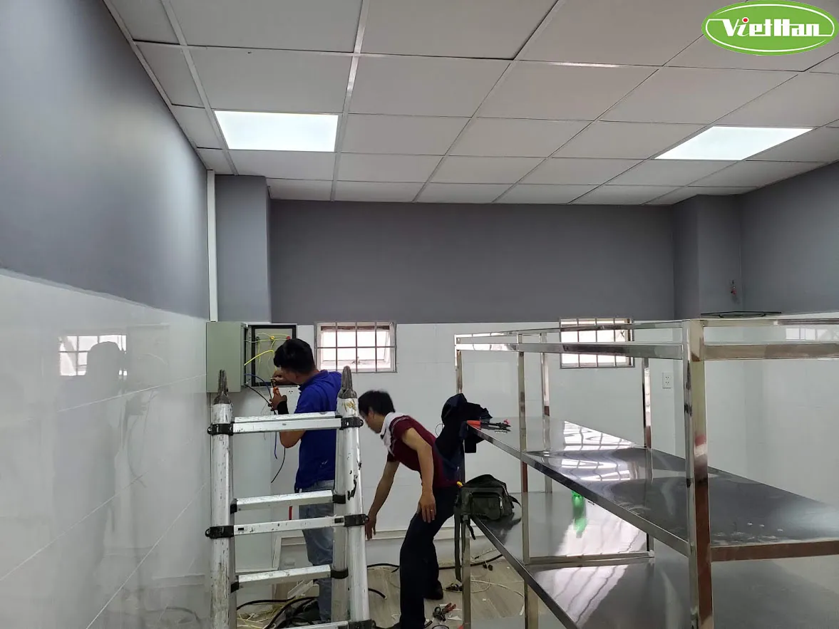 công trình bếp từ công nghiệp Việt Hàn cho khu bếp công suất lớn